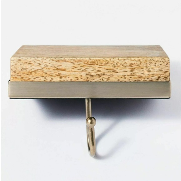 Light Wood and Gold Antique Stocking Holder designed w/ Studio McGee x Threshold - Picture 2 of 6